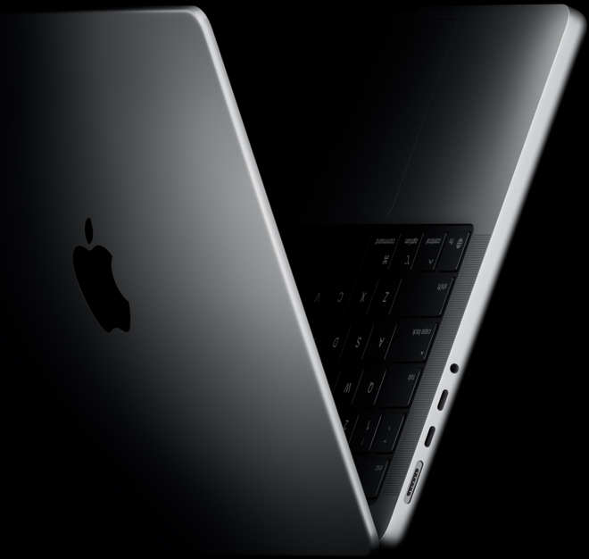 <p style="font-size: 1.75rem; font-weight: 600; letter-spacing: -0.02em; line-height: 1.05; color: #f5f5f7; margin-bottom: 0; padding: 0;">MacBook Pro</p>
<p style="text-align: left; font-size: 3rem; margin-top: 0; background: linear-gradient(90deg, #e4f6f0, #9dcfca 31%, #6b95ac 68%, #45657d) padding-box text #f5f5f7; -webkit-text-fill-color: rgba(0, 0, 0, 0); -webkit-box-decoration-break: clone; line-height: 1.071429; font-weight: 600; letter-spacing: -0.005em;">Hraðinn liggur í nafninu.</p>