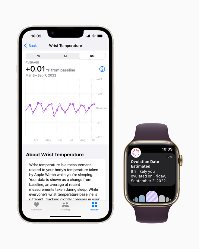 <p>Apple Watch Series 8 er með<span class="text--purple"> háþróaða skynjara</span> til að fylgjast með heilsu þinni</p>