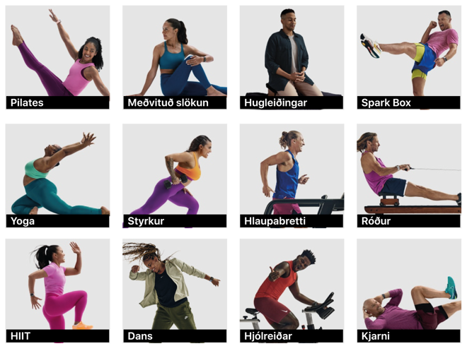 <p style="background-image: linear-gradient(90deg, #022640, #5786ab); -webkit-background-clip: text; -webkit-text-fill-color: transparent; font-weight: 600; font-size: 56px; line-height: 1.071429; letter-spacing: 0em; font-family: 'SF Pro Display', 'SF Pro Icons', 'Helvetica Neue', Helvetica, Arial, sans-serif; margin: 0px; z-index: 100; text-align: center;">Veldu þína hreyfingu. 12 mismunandi æfingategundir.</p>
<p style="background-image: linear-gradient(90deg, #022640, #5786ab); -webkit-background-clip: text; -webkit-text-fill-color: transparent; font-weight: 1200; font-size: 20px; line-height: 1.5; letter-spacing: 0em; font-family: 'SF Pro Display', 'SF Pro Icons', 'Helvetica Neue', Helvetica, Arial, sans-serif; margin: 0px; z-index: 100; text-align: center;"><br />Nýjar lotur bætast við á hverri viku. Kannaðu stærsta safn heims af 4K Ultra HD efni fyrir heilsu og vellíðan.“</p>