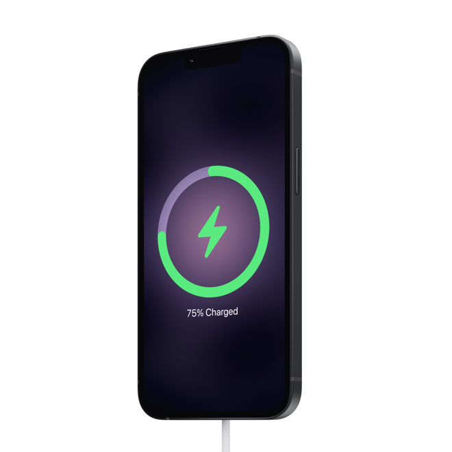 <h3 class="campaign-block__overline">Lööööng rafhlöðuending.</h3>
<h2 class="campaign-block__title">Hraðhleðsla með USB‑C <br />og nú einnig með MagSafe.</h2>