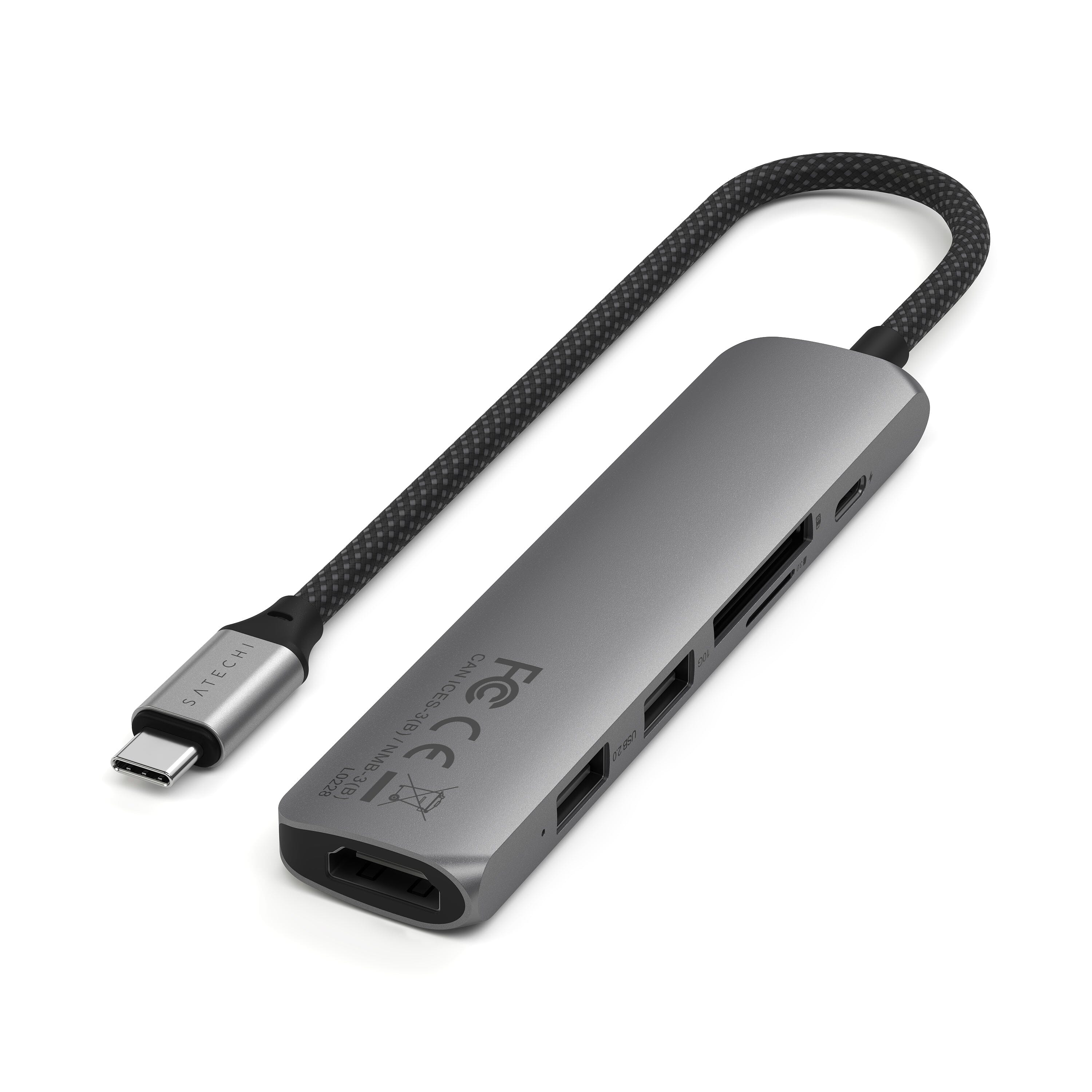 Satechi 6-in-1 USB-C Slim Multiport Adapter Space Grey