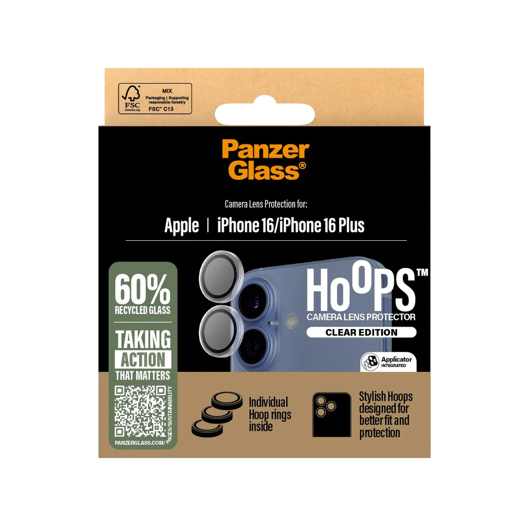 PanzerGlass Hoops Transparent iPhone 16/16 Plus