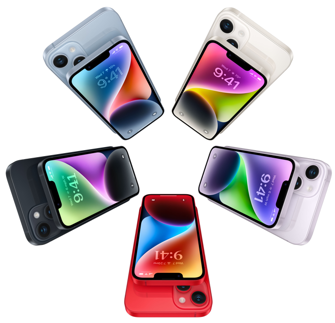 <p>iPhone 14 Plus<br /><span class="text--blue"><span class="text--purple">Stærri 6,7" skjár</span><br /></span></p>